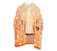WANHONGYUE Demon Slayer Agatsuma Zenitsu Couverture à Capuche, Sweat à Capuche Anime Cosplay Manteau en Polaire Cloak Cape Unisexe, 100 * 160 cm
