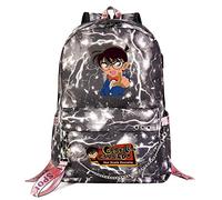 WANHONGYUE Detective Conan Case Closed Étudiant Sacs d'école Cartable Filles Sac à Dos Ordinateur Portable 15,6 Pouces pour Fans d'anime Gray Lightning / 4