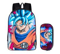 WANHONGYUE Dragon Ball Anime Image Backpack Set Sac d'école Cartable Boîte de Papeterie Sac à Dos d'écolier + Trousse /7