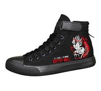 WANHONGYUE Dragon Ball Anime Unisexe Chaussures en Toile à Lacets Baskets de Mode Sneakers Plimsolls 42 EU Noir 15