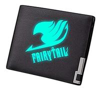 WANHONGYUE Fairy Tail Anime Lumineux Portefeuille Mince Homme Cuir Synthétique Poche à Monnaie Porte Carte Crédit Noir /1
