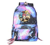 WANHONGYUE Fairy Tail Étudiant Sacs d'école Cartable Filles Sac à Dos Ordinateur Portable 15,6 Pouces pour Fans d'anime Blue Galaxy / 1