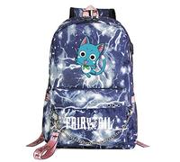 WANHONGYUE Fairy Tail Étudiant Sacs d'école Cartable Filles Sac à Dos Ordinateur Portable 15,6 Pouces pour Fans d'anime Blue Lightning / 4