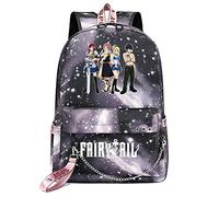 WANHONGYUE Fairy Tail Étudiant Sacs d'école Cartable Filles Sac à Dos Ordinateur Portable 15,6 Pouces pour Fans d'anime Gray Galaxy / 3