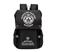 WANHONGYUE Jeu Monster Hunter MH Cosplay Sac à Dos pour Ordinateur Portable 15,6 Pouces Sac d'école Sac Loisir Backpack Noir / 9