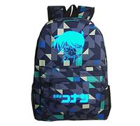 WANHONGYUE Lumineux Detective Conan Anime Cosplay Backpack Sac à Dos Loisir Sac de Court Voyage Plaid