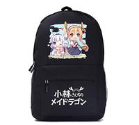 WANHONGYUE Miss Kobayashi's Dragon Maid Anime Cosplay Backpack Sac à Dos Loisir Sac de Court Voyage Noir /13