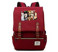 WANHONGYUE My Hero Academia Anime Étudiants Sac d'école Cartable Vintage Sac à Dos Rucksack pour Ordinateur Portable 15,6 Pouces avec Port de Chargement USB Red / 4