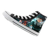 WANHONGYUE My Hero Academia Anime Unisexe Baskets Montantes à Lacets Baskets Hautes Canvas Sneakers Bottines Mode 36 EU Noir / 10