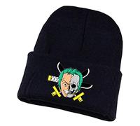 WANHONGYUE One Piece Monkey D Luffy Anime Bonnet Chapeau Tricoté pour Homme Femme Unisexe Beanie Hat Chapeaux d'hiver Skullcap Noir/7