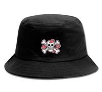 WANHONGYUE One Piece Monkey D Luffy Anime Bucket Hat Chapeau de Seau Unisexe Anti-UV Chapeau de Soleil de Plage Eté Pliables Chapeaux de Pêcheur Bob Bonnet Noir/21