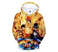 WANHONGYUE One Piece Monkey D Luffy Anime Hoodie Sweat à Capuche Cosplay Survêtement 3D Imprimer Pullover Hooded Sweatshirts Manteau 775/12 L