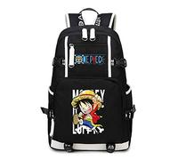 WANHONGYUE One Piece Monkey D Luffy Anime Knapsack Sac à Dos Cartable Laptop Backpack pour Étudiant Noir-3