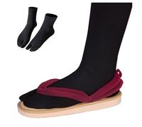 WANHONGYUE Sabots Gétas Kamado Tanjirou Cosplay Chaussures Tongs Sandales Pantoufles avec Tabi Chaussettes, b, Erwachsene EU 40-41