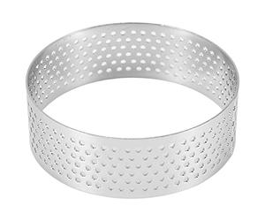 Wanjorlay 10 PièCes Dessert Rond en Acier Inoxydable Perforé Aux Fruits Quiche Gâteau Mousse Moule Cuisine Cuisson Moule 6 Cm