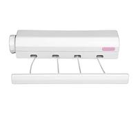 Wanjorlay Corde à Linge RéTractable TéLescopique IntéRieur ExtéRieur Fixé au Mur Ligne SèChe-Linge Corde de SéChage Cintre (4 Lignes)