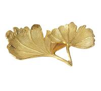 Wanjorlay Feuille d'or Ginkgo Biloba Plateau décoratif Or Plateau Bureau Décoratif Plateau Organisateur Plateau pour Bague Collier