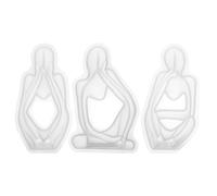 Wanjorlay Lot de 3 moules en silicone époxy pour portrait de penseur, accessoires simples européens abstraits pour bougie corporelle en résine