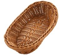 Wanjorlay Panier à pain ovale en osier tissé - 10,2 cm - Panier de rangement pour aliments, fruits, cosmétiques, plateau de table et salle de bain