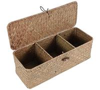Wanjorlay Panier à papier toilette - 3 paniers de rangement en rotin pour salle de bain, bijoux, cosmétiques