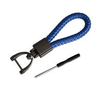 WANJUNSHANGMAOYOUXIAN Porte-clés Voiture pour Renault Kangoo 2021-2024, Tresse élégante en Cuir, imperméable et Durable, Anneau en D Robuste, Design Chic pour Homme Femme, Blue