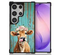WANKBLC Compatible avec Samsung Galaxy S26 Ultra - Coque de protection antichoc pour homme et femme - Antidérapant - Motif colibris - Couronne de fleurs en bois vert