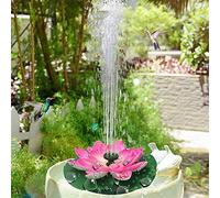 Wankd Fontaine Lotus Solaire, Pompe Solaire Fontaine, Pompe De Bassin Solaire avec Panneau Solaire Monocristallin 2.5 W avec 3 Buses de Pulvérisation pour Jardin Patio Oiseaux Bassin Piscine, Rose