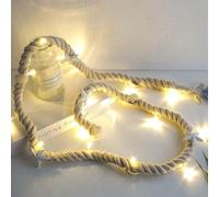 Wankd Guirlande lumineuse à LED - Décoration de table - 15 LED - Étoile de mer - Décoration d'été - Fonctionne avec piles - 1,5 m - Corde en coton beige