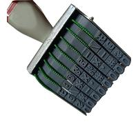WANLIAN 8 Chiffres Rouleau Timbre Personnalisé Numéro en caoutchouc timbre Symbole Roue Roulante Timbre Multi-Fonction DIY caoutchouc bandes 0-9 Chiffres Date stamp-Gris/Noir