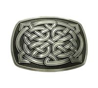 WANLIAN Boucle de Ceinture Celtique Rectangulaire à Nœud en Argent pour Hommes et Femmes