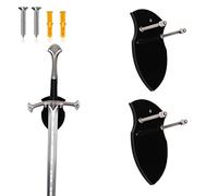 WANLIAN Lot de 2 supports muraux en acrylique pour épée et hache - Noir