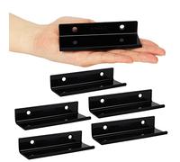 WANLIAN Lot de 6 supports muraux en vinyle pour panneaux et photos de 10 x 3,5 x 2 cm avec 12 vis murales (Noir)