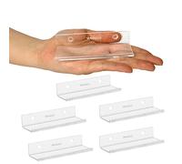 WANLIAN Lot de 6 supports muraux en vinyle pour panneaux et photos de 10 x 3,5 x 2 cm avec 12 vis murales (Transparent)