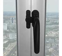 WANLIAN Poignée de fenêtre intérieure en alliage d'aluminium et plastique - poignée de fenêtre coulissante intérieure et extérieure - poignée de porte et de fenêtre (ouverture noire à droite)