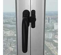 WANLIAN Poignée intérieure de fenêtre, en plastique et en aluminium, coulissante, accessoires de fenêtre et portes françaises (noir, à gauche)