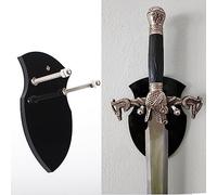 WANLIAN Porte-épée Plaque Épée Crochet Mural Crochet Présentoir Épée Individuelle Vertical Murale Support Universel Épée Stand Mural Présentoir Pour Épée Hache Anime SwordStand (Noir 1 paquet)