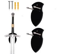 WANLIAN Porte-épée Plaque Épée Crochet Mural Crochet Présentoir Épée Individuelle Vertical Murale Support Universel Épée Stand Mural Présentoir Pour Épée Hache Anime SwordStand (Noir 2 paquet)