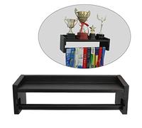 WANLIAN Porte-médailles en bois avec étagère, support mural en métal, noir