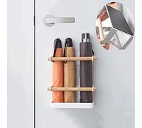 WANLIAN Porte-parapluie mural en fer forgé avec adsorption magnétique, organisateur peu encombrant pour parapluies longs et courts, couloir, bureau à domicile, blanc