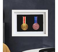 WANLIAN Présentoir à médailles, présentoir, 2 médailles, vitrine 3D Polyvalente, idéal pour la Course, Le Marathon, la Gymnastique et Tous Les Sports, médailles Militaires, insignes, Format A4.