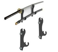 WANLIAN Support Mural à Deux Couches pour Épée de Samouraï - Pour Toutes les Épées (Noir, 1 Paire)