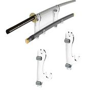 WANLIAN Support Mural à Deux Couches pour Épée de Samouraï - Support pour Toutes les Épées (Transparent, 1 Paire)