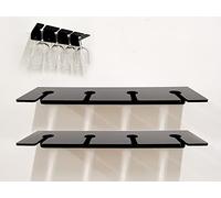 WANLIAN Support mural pour verre à vin en acrylique, support pour verre à vin pour réception, fête, table de cuisine (noir)