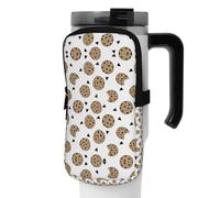 WANLON Cookies Food Chocolate Chip Biscuits Sac d'accessoires polyvalent pour bouteille de sport - Idéal pour la marche, la randonnée, le yoga, la gym - Résistant à l'eau et aux chocs, Noir , M,