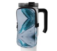 WANLON Ocean Green Wave Surf Sac de sport polyvalent pour bouteille de sport - Idéal pour la marche, la randonnée, le yoga, la gym - Résistant à l'eau et aux chocs, Noir , M, Porte-cartes de visite