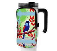 WANLON Red Leaf Bird Sac de sport polyvalent pour bouteille - Idéal pour la marche, la randonnée, le yoga, la gym - Résistant à l'eau et aux chocs, Noir , S, Porte-cartes de visite