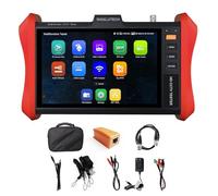 WANLUTECH Testeur de caméra IP 4K 12 MP 90 W PoE Puissance de sortie 20,3 cm Écran tactile CCTV Testeur SFP Module fibre optique Port RJ45 Câble TDR Test WiFi Outils réseau (E88)