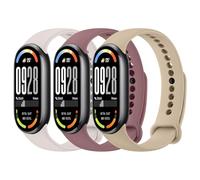 Wanme 3 Pack Bracelet en Silicone Réglable pour Xiaomi Mi Band 10/9/8 | Lot de 3, Bracelet de Remplacement, Montre Connectée, Silicone Souple