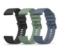 Wanme 3 Pièces 20mm 22mm Bracelet de Montre en Silicone, Souple Bracelet de Replacement en Dégagement Rapide avec Boucle en Même Couleur Homme Femme 20mm 22mm