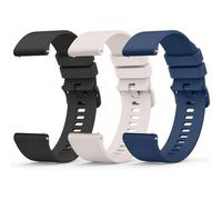 Wanme 3 Pièces 20mm 22mm Bracelet de Montre en Silicone, Souple Bracelet de Replacement en Dégagement Rapide avec Boucle en Même Couleur Homme Femme 20mm 22mm